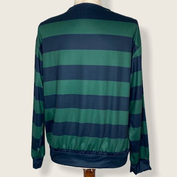 LN | Unbranded | Striped Long Sleeve | Dark Blue/Green | Medium - Picture 5 of 8